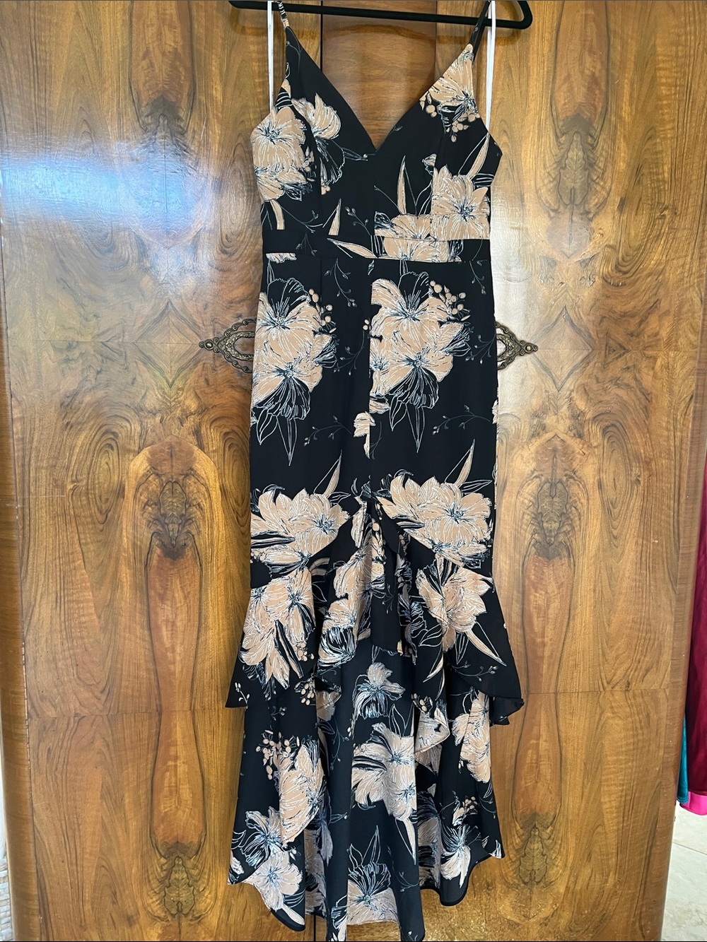 Lulus Black Floral High-Low Slip Dress Size Medium - New With Tags! - Picture 2 of 11